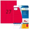 Pašlīmējošas printera uzlīmes HERMA Neon A4 63.5x29.6 mm kvēlojoši sarkanas 540 gab.