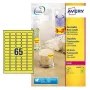 Mini etiķetes Laser Avery L7651 dzeltenas