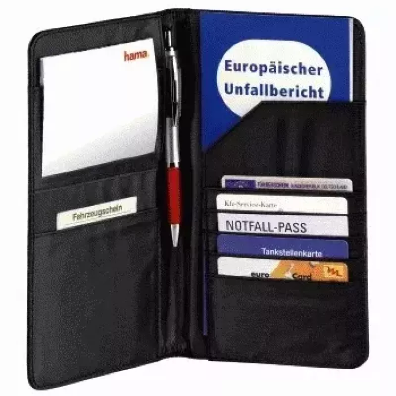 Hama 00083970 ceļojumu dokumentu turētājs / maciņš no poliestera, melns