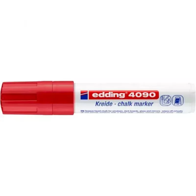 Krīta marķieris Edding 4090 Chisel Sarkans