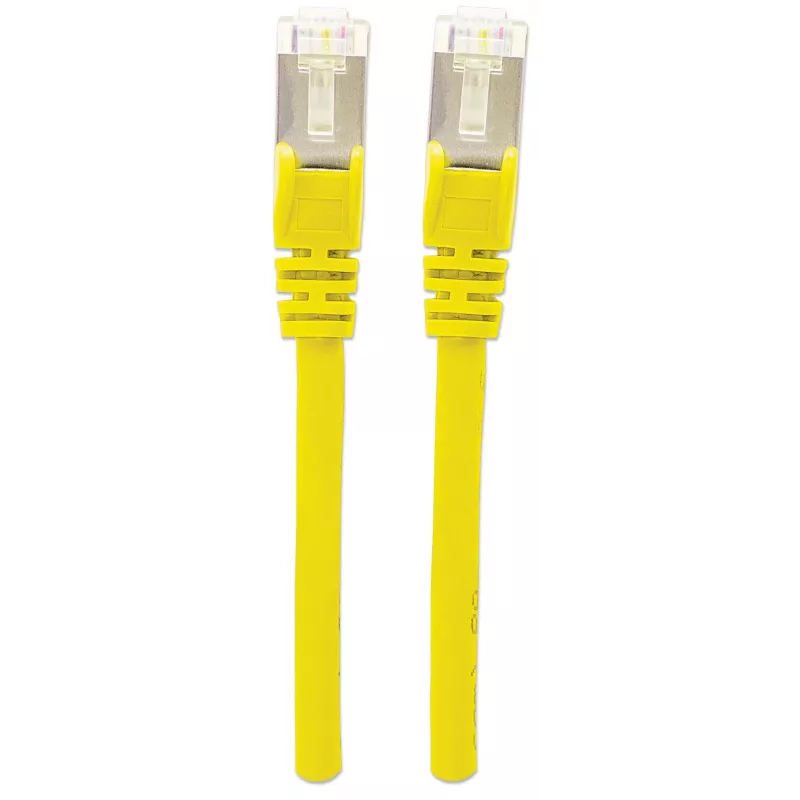 Intellinet tīkla vads, Cat6, 2m, Dzeltens, Varš, S/FTP, LSOH / LSZH, PVC, RJ45, Zeltīti kontakti, Bezāķa, Ar aizsargvāciņu, Mūža garantija