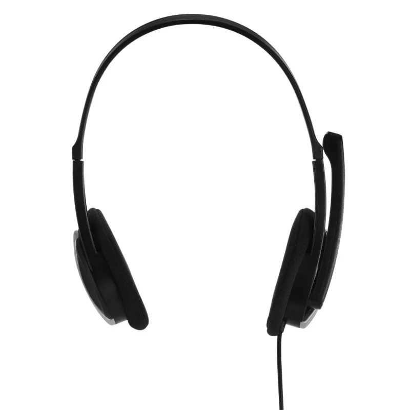 Hama Essential HS 200 austiņas ar vadu, galvas saite, zvaniem/mūzikai, melna, sudraba