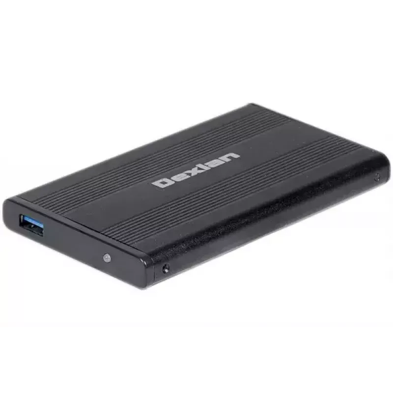 Dexlan 738308 Melns ārējais korpuss 2,5 collu HDD/SSD USB Type-A 5 Gbit/s
