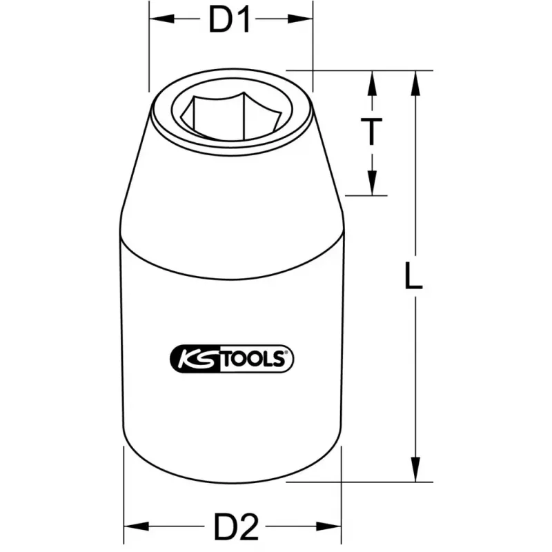 Uzgriežņu atslēgas uzgalis KS Tools 911.1253 1/2 inch piedziņa 1 galva 50g