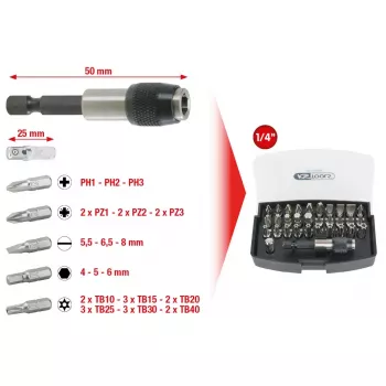Uzgriežņu uzgaļu komplekts KS Tools 911.2060 32 gab.