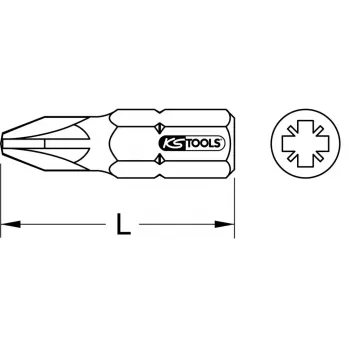 KS Tools 911.5123 Pozidriv uzgalis, 30 mm