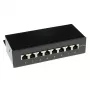 ACT FA7001 virsmas montāžas ekranēta 8-portu CAT6A kārba, melna, 173×109×44 mm, 110/Krone