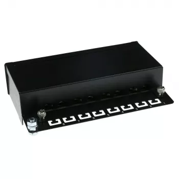 ACT FA7001 virsmas montāžas ekranēta 8-portu CAT6A kārba, melna, 173×109×44 mm, 110/Krone