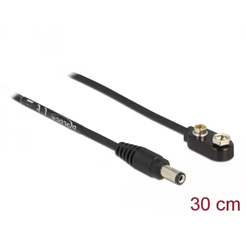 DeLOCK 86697 strāvas kabelis 5.5 x 2.1 mm vīrišķais uz 9 V bloka bateriju