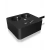 ICY BOX IB-MPS2220B-CH pagarinātājs 1.9 m 2 kontaktligzdas Iekštelpām Melns
