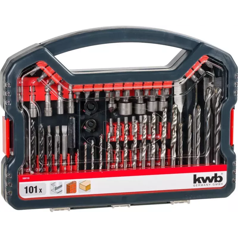 Urbju komplekts KWB Promo Box Standard 101 gab. ķieģelim, metālam, kokam