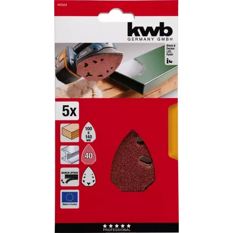 Slīpēšanas disks KWB 493504 5 gab.