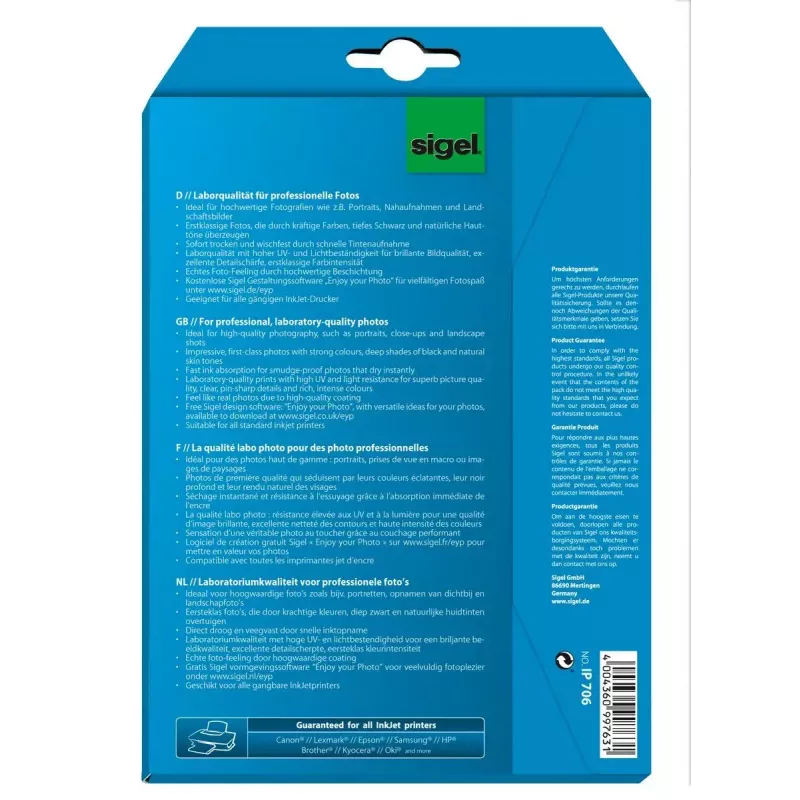 Fotopapīrs Glancēts Sigel InkJet Ultra IP706