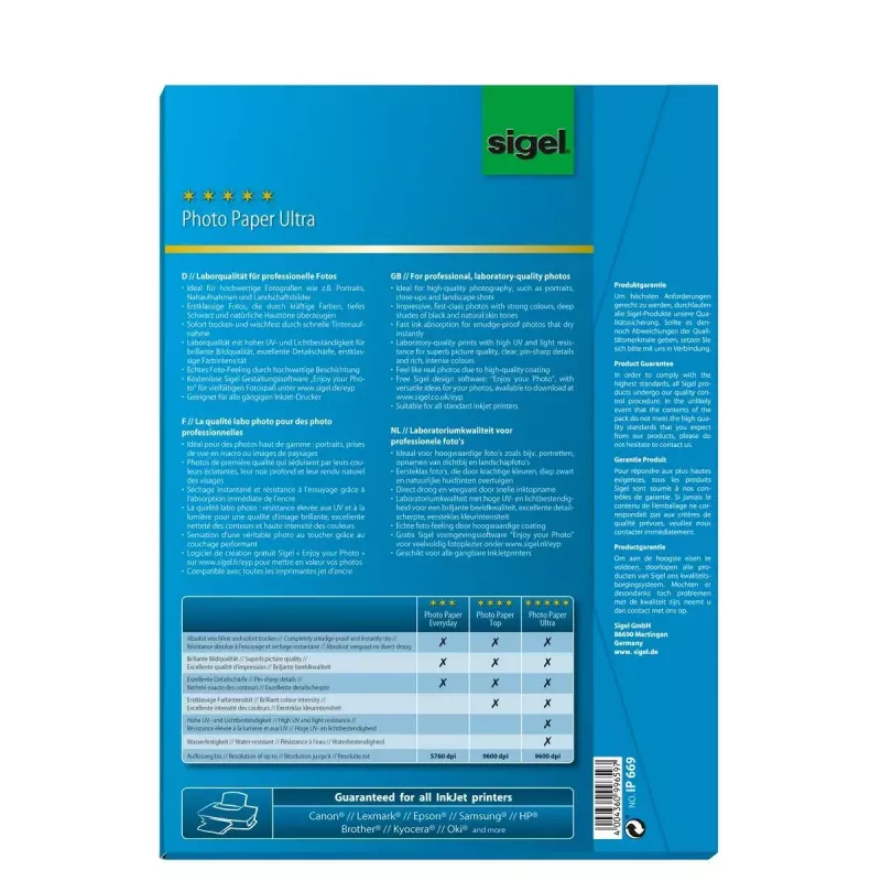 Foto papīrs Satin Sigel InkJet Ultra A4