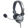 Manhattan Stereo Over-Ear austiņas ar mikrofonu, 3.5mm, regulējams tērauda galvas saite, skaļuma kontrole, 2.5m kabelis
