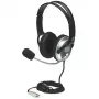 Manhattan Stereo Over-Ear Austiņas (3.5 mm), Mikrofons ar loku (polsterēts), Regulējams tērauda galvas saite, Skaļuma regulēšana uz vada, Ausu spilventiņi, Standarta 2x 3.5 mm stereo ligzda/spraudnis audio/mikrofonam, Kabelis 2.5 m, 3 gadu garantija