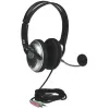 Manhattan Stereo Over-Ear Austiņas (3.5 mm), Mikrofons ar loku (polsterēts), Regulējams tērauda galvas saite, Skaļuma regulēšana uz vada, Ausu spilventiņi, Standarta 2x 3.5 mm stereo ligzda/spraudnis audio/mikrofonam, Kabelis 2.5 m, 3 gadu garantija
