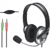 Manhattan Stereo Over-Ear Austiņas (3.5 mm), Mikrofons ar loku (polsterēts), Regulējams tērauda galvas saite, Skaļuma regulēšana uz vada, Ausu spilventiņi, Standarta 2x 3.5 mm stereo ligzda/spraudnis audio/mikrofonam, Kabelis 2.5 m, 3 gadu garantija