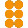 Daudzfunkciju etiķetes HERMA 2284 luminiscējoši oranžas apaļas 50mm 144 gab.
