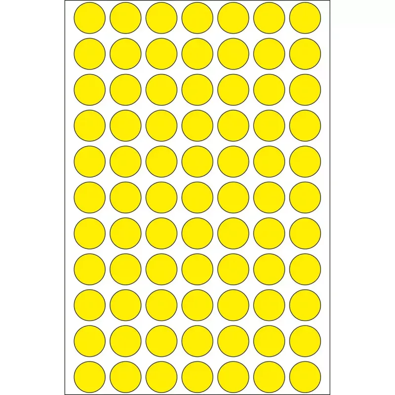 HERMA daudzfunkcionālās apaļas etiķetes, dzeltenas, 13 mm, 2464 gab.