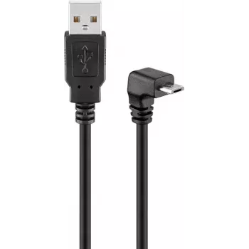 USB 2.0 Hi-Speed kabelis Goobay 95343 90° Melns 1.8m