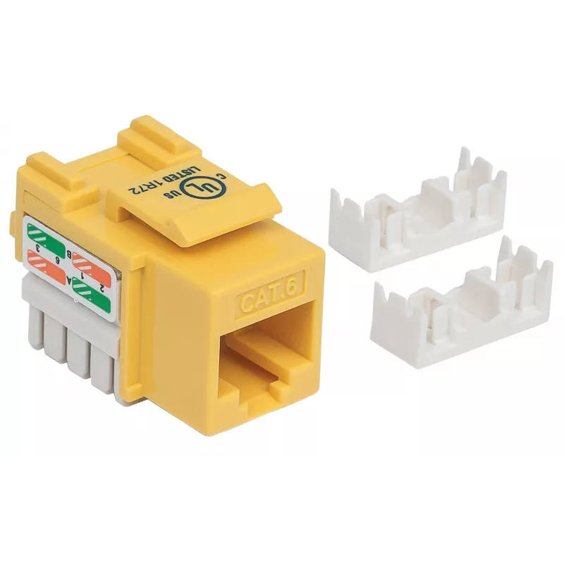 Intellinet Keystone Jack, Cat6, UTP, Punch-down, Dzeltens, Plakans