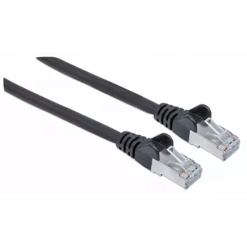 Intellinet tīkla vītņvads, Cat7 kabelis/Cat6A spraudņi, 0,25m, Melns, Vara, S/FTP, LSOH/LSZH, PVC, RJ45, Apzeltīti kontakti, Aizsargāts, Ar boot, Mūža garantija