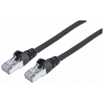 Intellinet tīkla savienojuma kabelis, Cat7 kabelis/Cat6A spraudņi, 0,5 m, melns, varš, S/FTP, LSOH/LSZH, PVC, RJ45, apzeltīti kontakti, bezāķa, ar aizsargvāciņu, mūža garantija