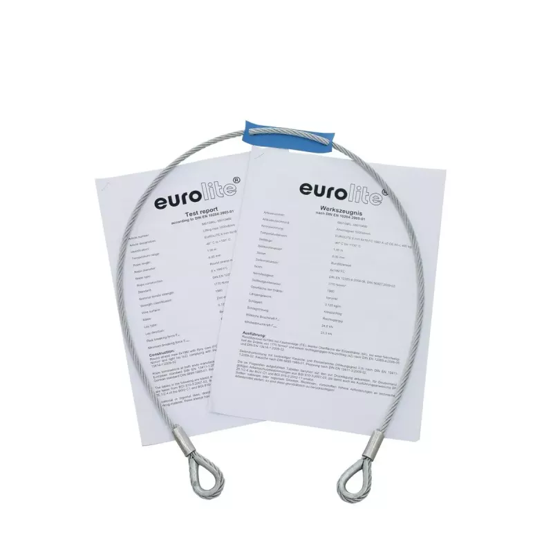 Troses drošības virve Eurolite 58010364 1m Cinkota 175kg 4mm