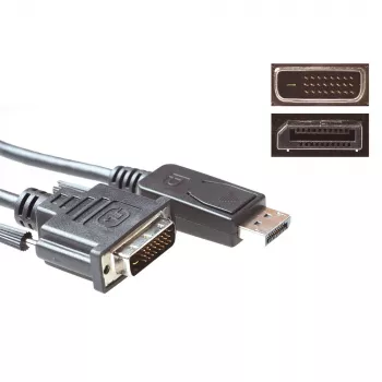 ACT pārveidošanas kabelis DisplayPort vīrietis uz DVI vīrietis 3,00 m