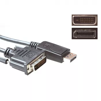 ACT pārveidošanas kabelis DisplayPort vīrišķais uz DVI vīrišķais 5,00 m