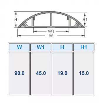 ACT kabeļu kanāls apaļš PVC 90 mm, Pelēks