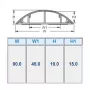 ACT kabeļu kanāls apaļš PVC 90 mm, Pelēks
