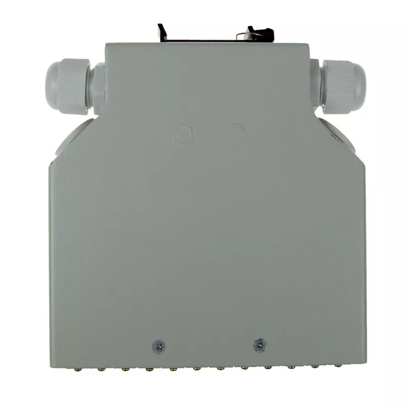 ACT DIN sliedes optisko šķiedru sadales kārba bez moduļiem, 12 porti, Ziloņkaula, 130 mm x 130 mm x 45.3 mm