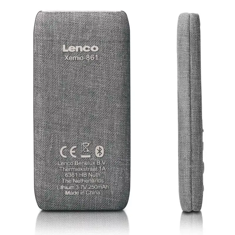 MP4 atskaņotājs Lenco Xemio-861 8 GB Pelēks USB 3.2 FM radio