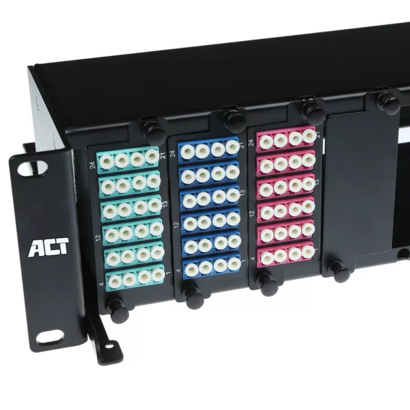 ACT Fiber panel High Density 2HE 12 MTP®-MPO kasetēm / keystone adapterplates