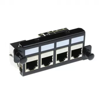 ACT adapterplāksne 4 x keystone FTP, melna, 1 gab.