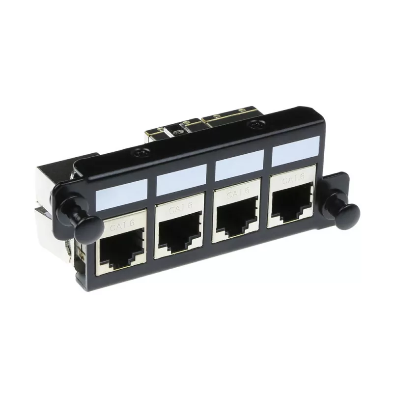 ACT adapterplāksne 4 x keystone FTP, melna, 1 gab.