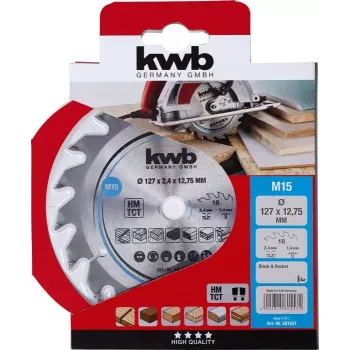 Ripzāģa asmens KWB 581557 12.7 cm cietkoksnēm, plastmasai, saplāksnim, mīkstkoksnēm