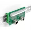 DeLOCK RJ50 2 x sievišķais uz 2 x spaiļu bloks ar spiedpogu DIN sliedei, leņķveida