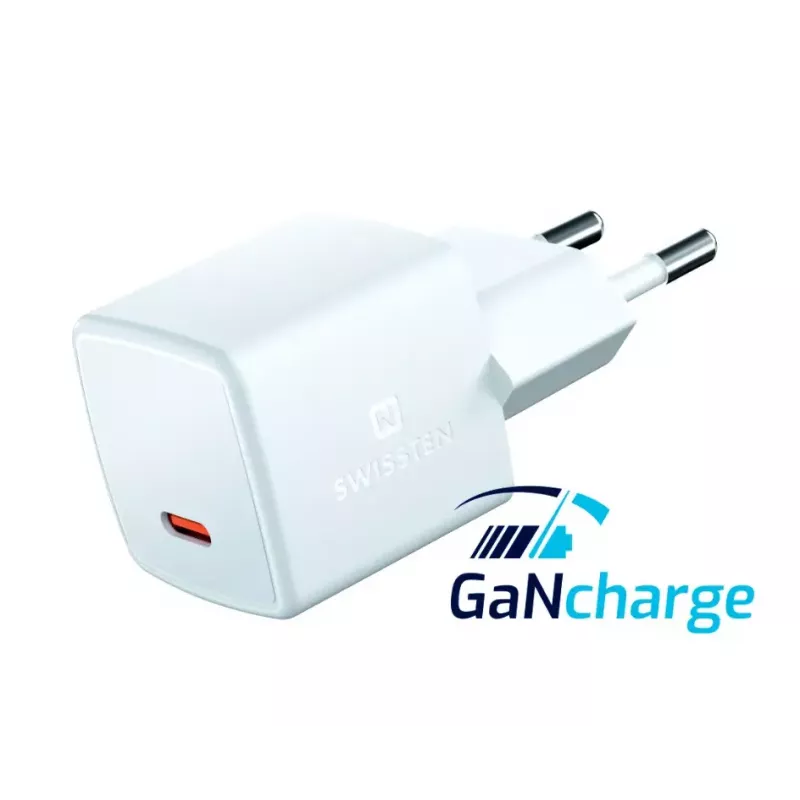 SWISSTEN Mini Travel Charger GaN 25W PD USB-C ātrais lādētājs telefoniem un planšetēm