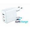 SWISSTEN Travel Charger GaN 70W 2×USB-C ātrs lādētājs klēpjdatoriem un telefoniem