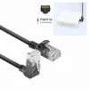 ACT Black 2 m U/UTP CAT6A LSZH Slimline patch kabelis ar RJ45 90° leņķa uz taisno savienotāju