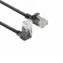 ACT Black 3 m U/UTP CAT6A LSZH Slimline patch kabelis ar RJ45 savienotājiem 90° leņķī uz augšu līdz taisnam