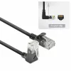 ACT Black 3 m U/UTP CAT6A LSZH Slimline patch kabelis ar RJ45 savienotājiem 90° leņķī uz augšu līdz taisnam