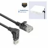 ACT Black 0.5 m U/UTP CAT6A LSZH plāns lēciena kabelis ar RJ45 90° leņķa savienotāju