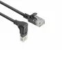 ACT Black 0.15 m U/UTP CAT6A LSZH plāns lēcienvads ar RJ45 savienotājiem 90° leņķī uz leju līdz taisnam