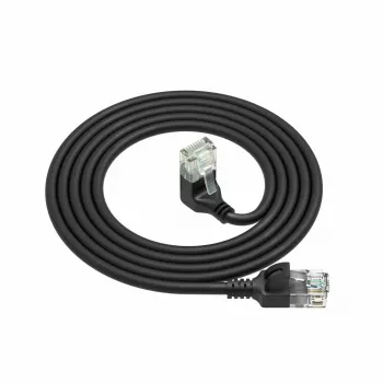 ACT Black 0,25 m U/UTP CAT6A LSZH plāns lēcienkabelis ar RJ45 savienotājiem 90° leņķī uz leju un taisnu