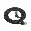 ACT Black 0.25 m U/UTP CAT6A LSZH Slimline patch kabelis ar RJ45 savienotājiem 90° leņķī uz augšu līdz taisnam