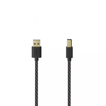 Hama 00201001 USB kabelis USB 2.0 1.5 m USB A USB B Melns, Sudrabs